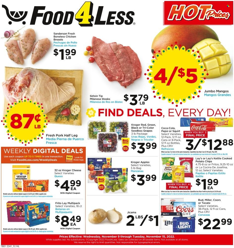 Food 4 Less ad - 11/09/2022 - 11/15/2022. Page 1