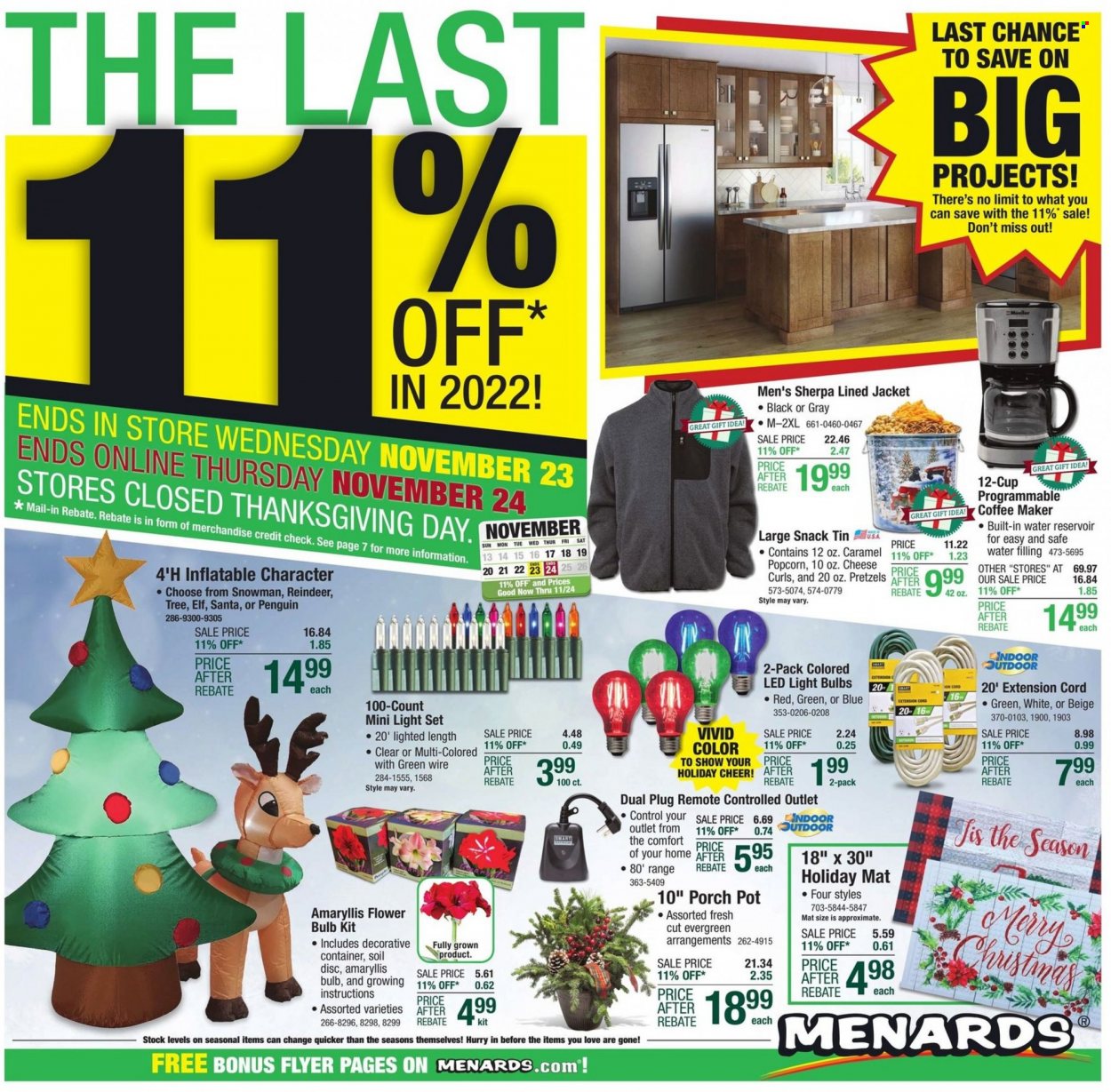Menards ad - 11/17/2022 - 11/24/2022. Page 1