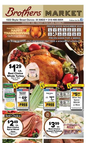 Brothers Market Flyer - 11/16/2022 - 11/29/2022.