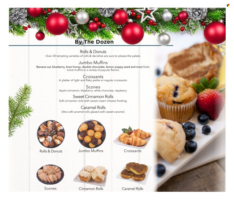 thumbnail - Coborn's Flyer - 11/20/2022 - 12/31/2022 - Sales products - croissant, cinnamon roll, donut, muffin, cheese, white chocolate, chocolate, caramel, honey, plant seeds. Page 3.