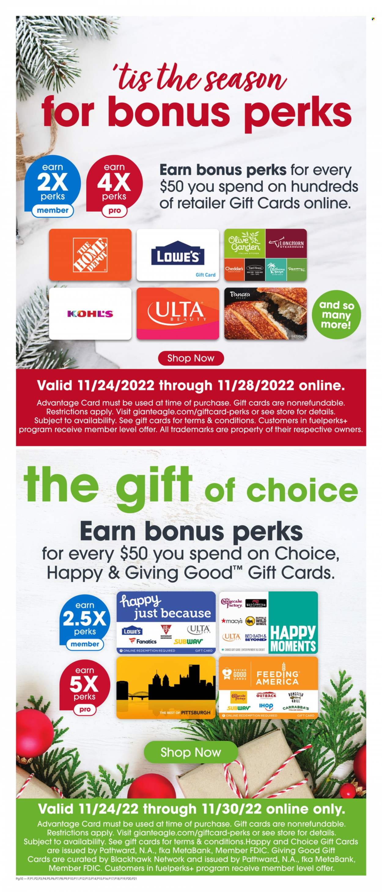 Giant Eagle ad - 11/24/2022 - 11/30/2022. Page 10