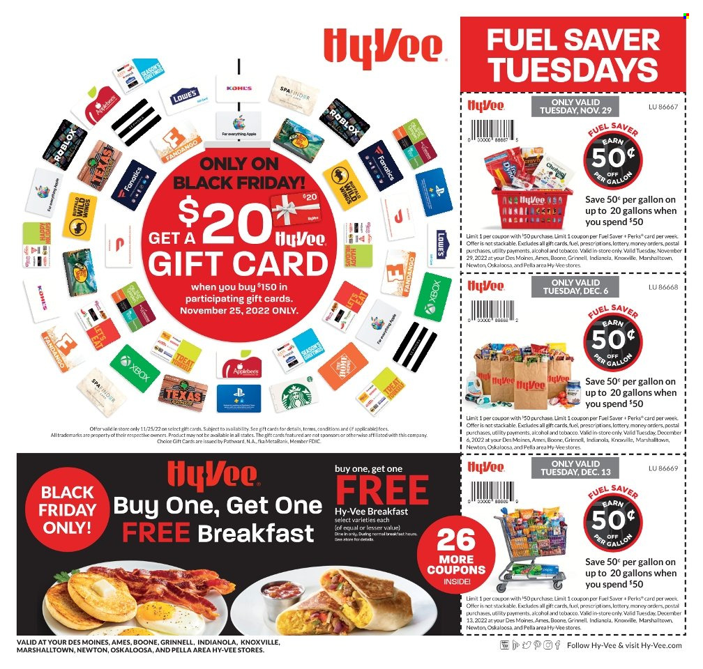 thumbnail - Hy-Vee Flyer - 11/23/2022 - 12/20/2022 - Sales products - alcohol. Page 1.