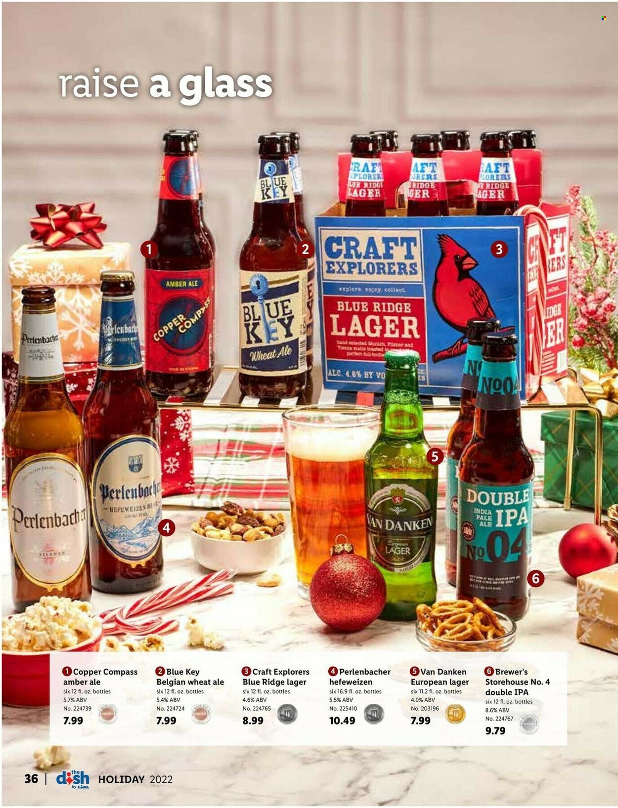 thumbnail - Lidl Flyer - 11/23/2022 - 12/27/2022 - Sales products - brewer, beer, Lager, IPA, planer, Perlenbacher. Page 36.