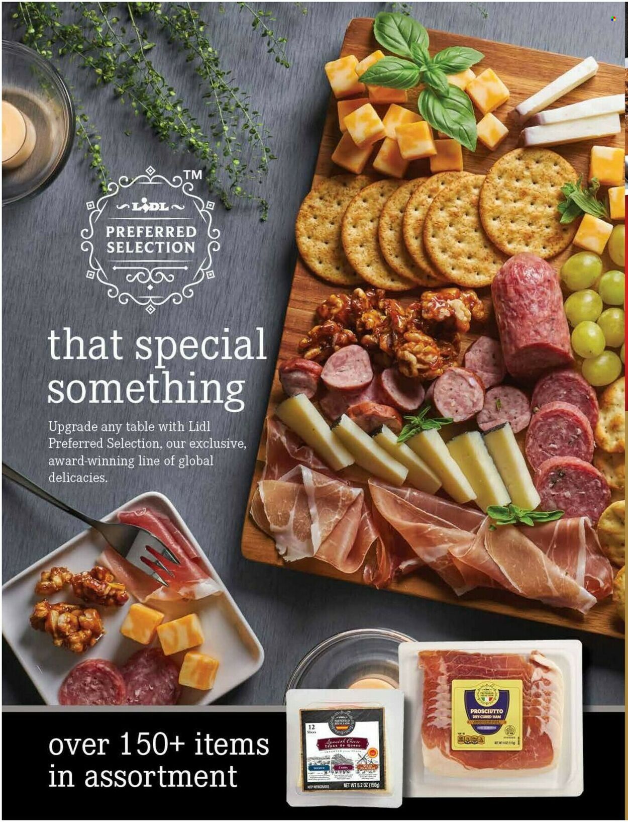 thumbnail - Lidl Flyer - 11/23/2022 - 12/27/2022 - Sales products - ham, prosciutto, cheese, table. Page 50.