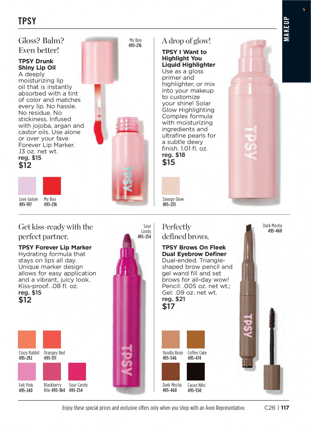 thumbnail - Avon Flyer - 11/23/2022 - 12/06/2022 - Sales products - Avon, marker, pencil, makeup, highlighter powder. Page 117.