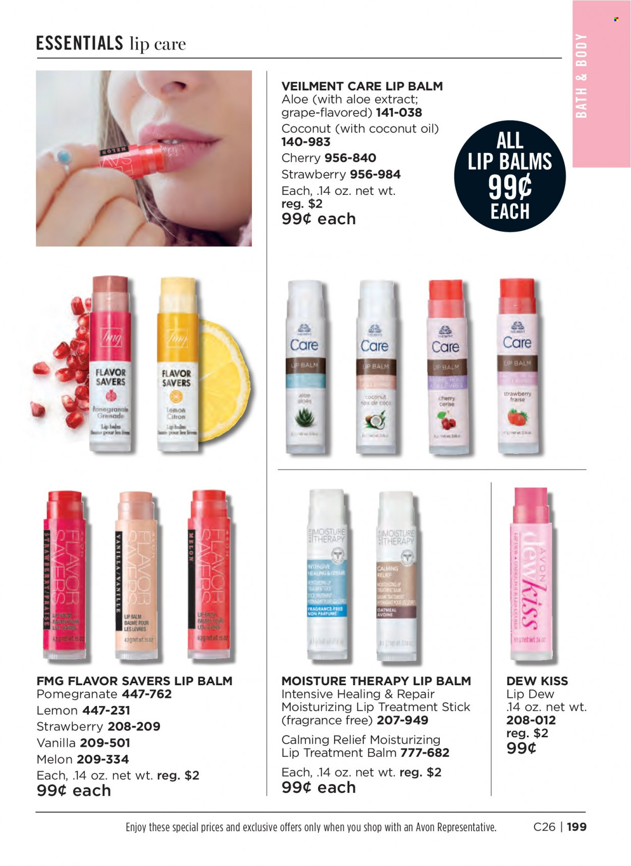 thumbnail - Avon Flyer - 11/23/2022 - 12/06/2022 - Sales products - Avon, lip balm, Moisture Therapy. Page 199.