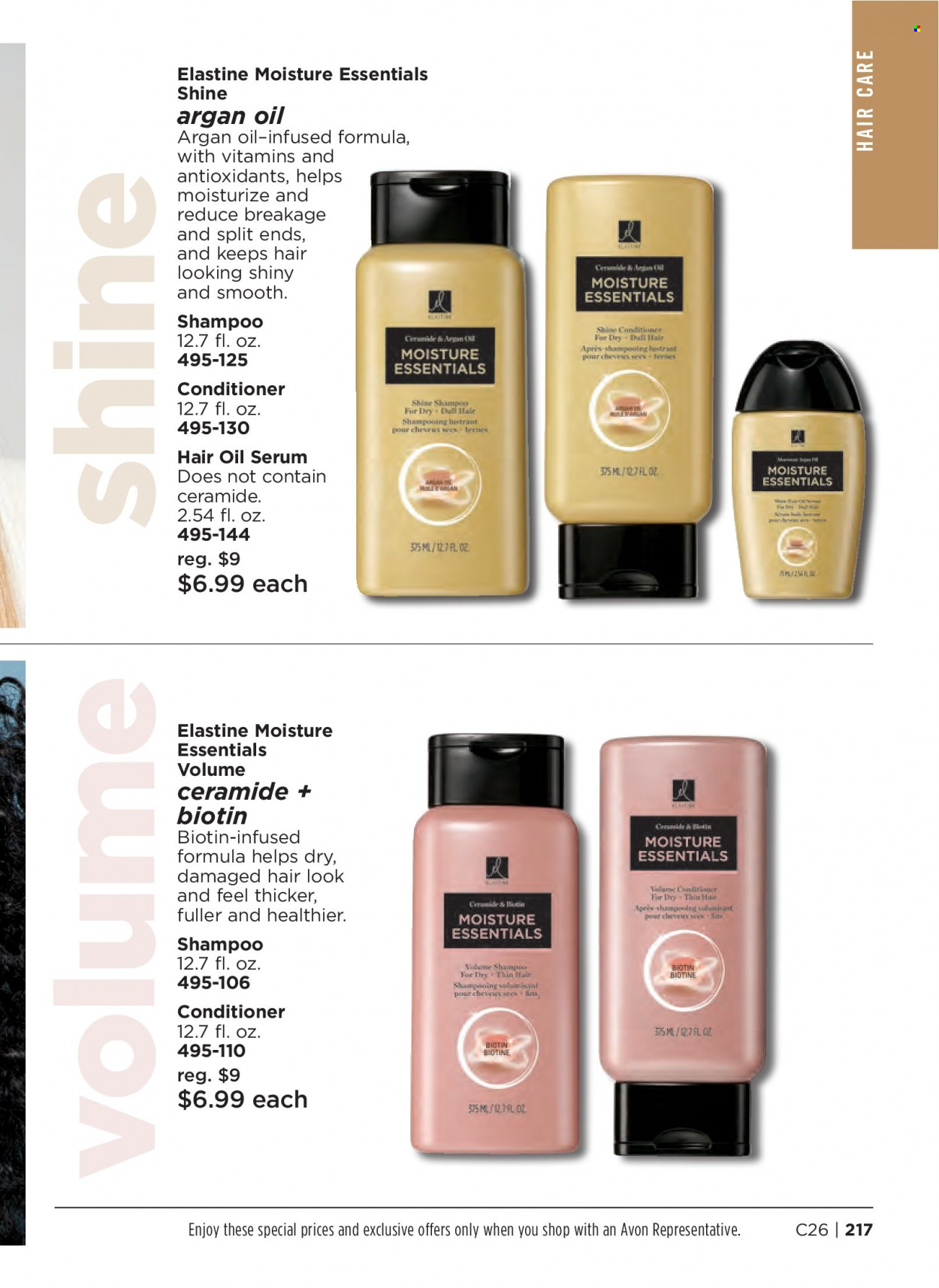 thumbnail - Avon Flyer - 11/23/2022 - 12/06/2022 - Sales products - shampoo, Avon, serum, conditioner, hair oil. Page 217.