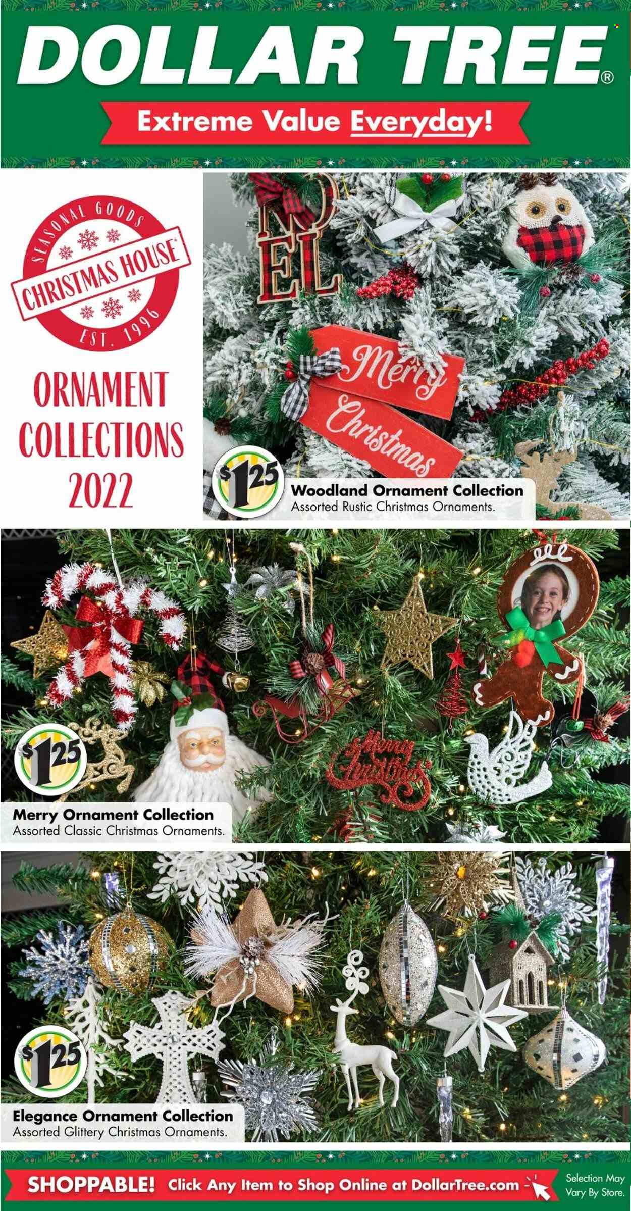 thumbnail - Dollar Tree Flyer - 11/25/2022 - 12/10/2022 - Sales products - christmas ornament. Page 1.