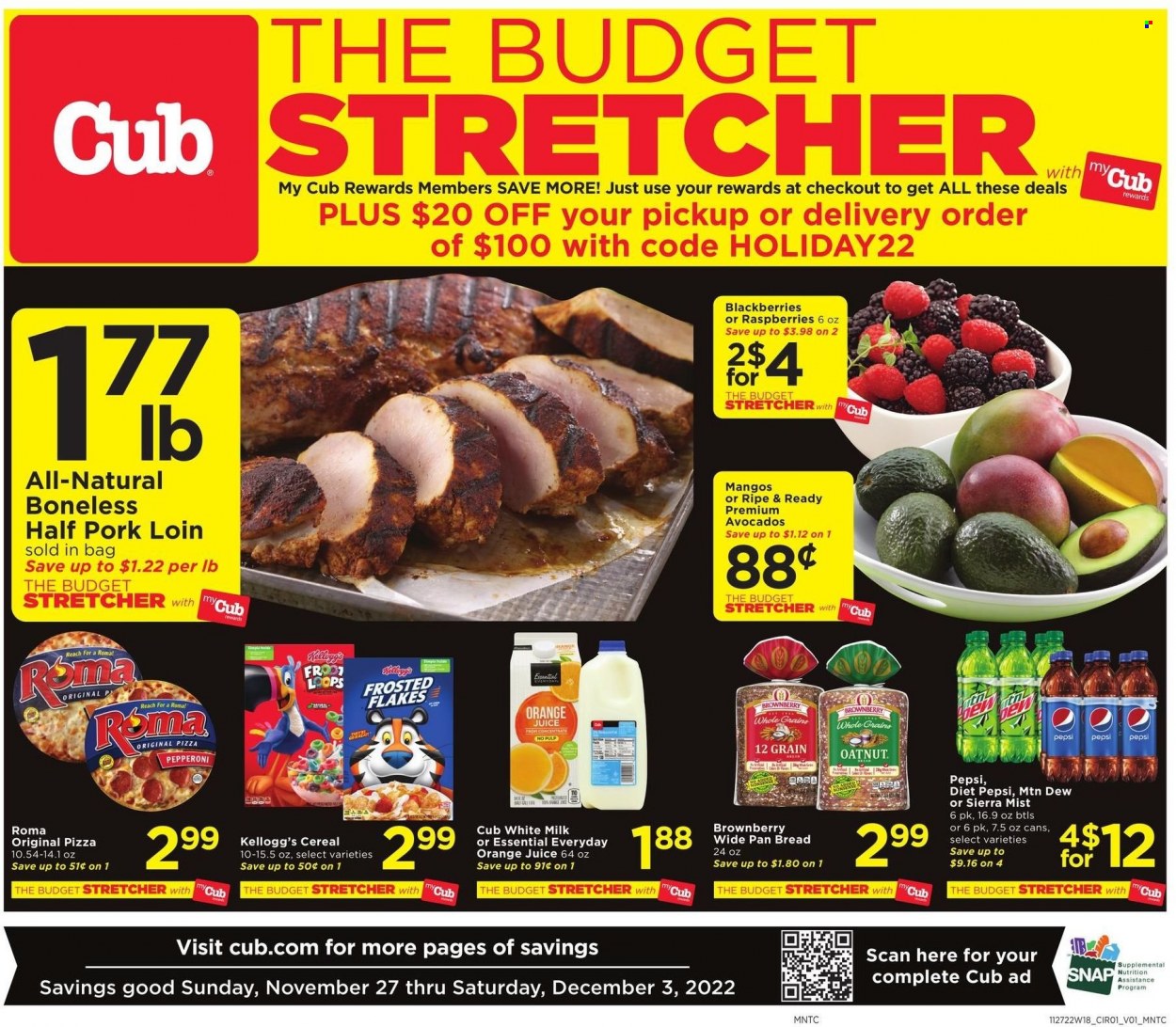 Cub Foods ad - 11/27/2022 - 12/03/2022. Page 1