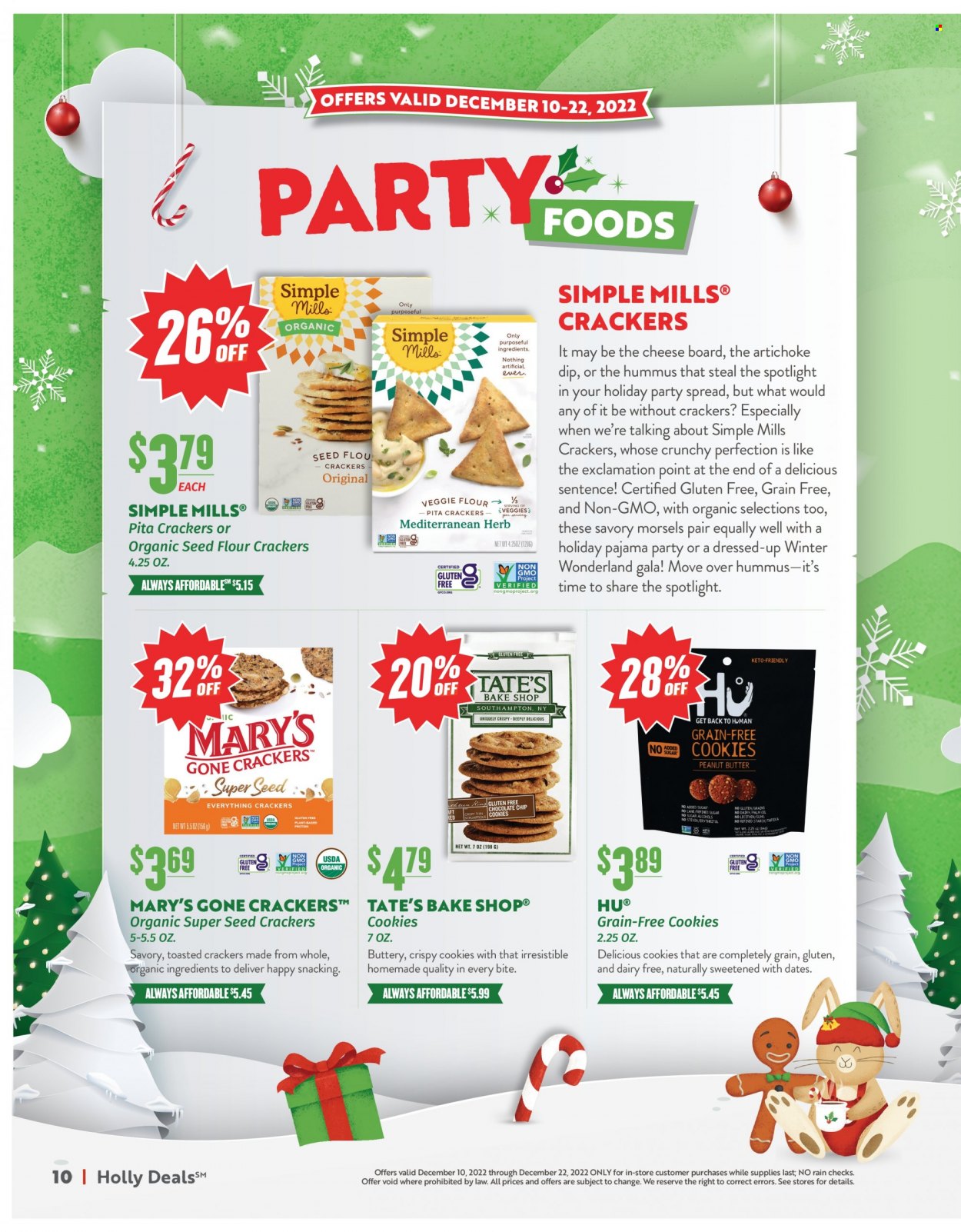 thumbnail - Natural Grocers Flyer - 12/10/2022 - 12/22/2022 - Sales products - pita, Gala, hummus, cookies, crackers, flour. Page 10.