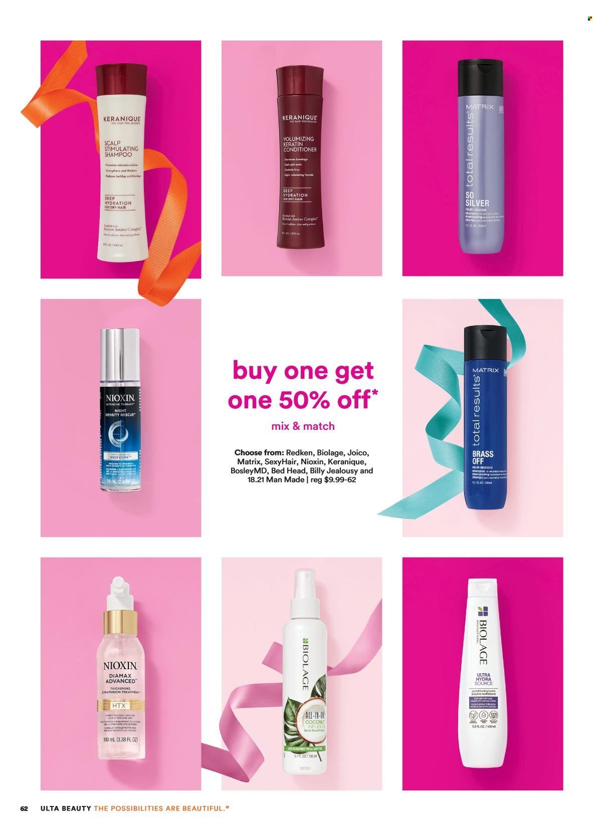 thumbnail - Ulta Beauty Flyer - 11/27/2022 - 12/24/2022 - Sales products - shampoo, conditioner, keratin. Page 62.