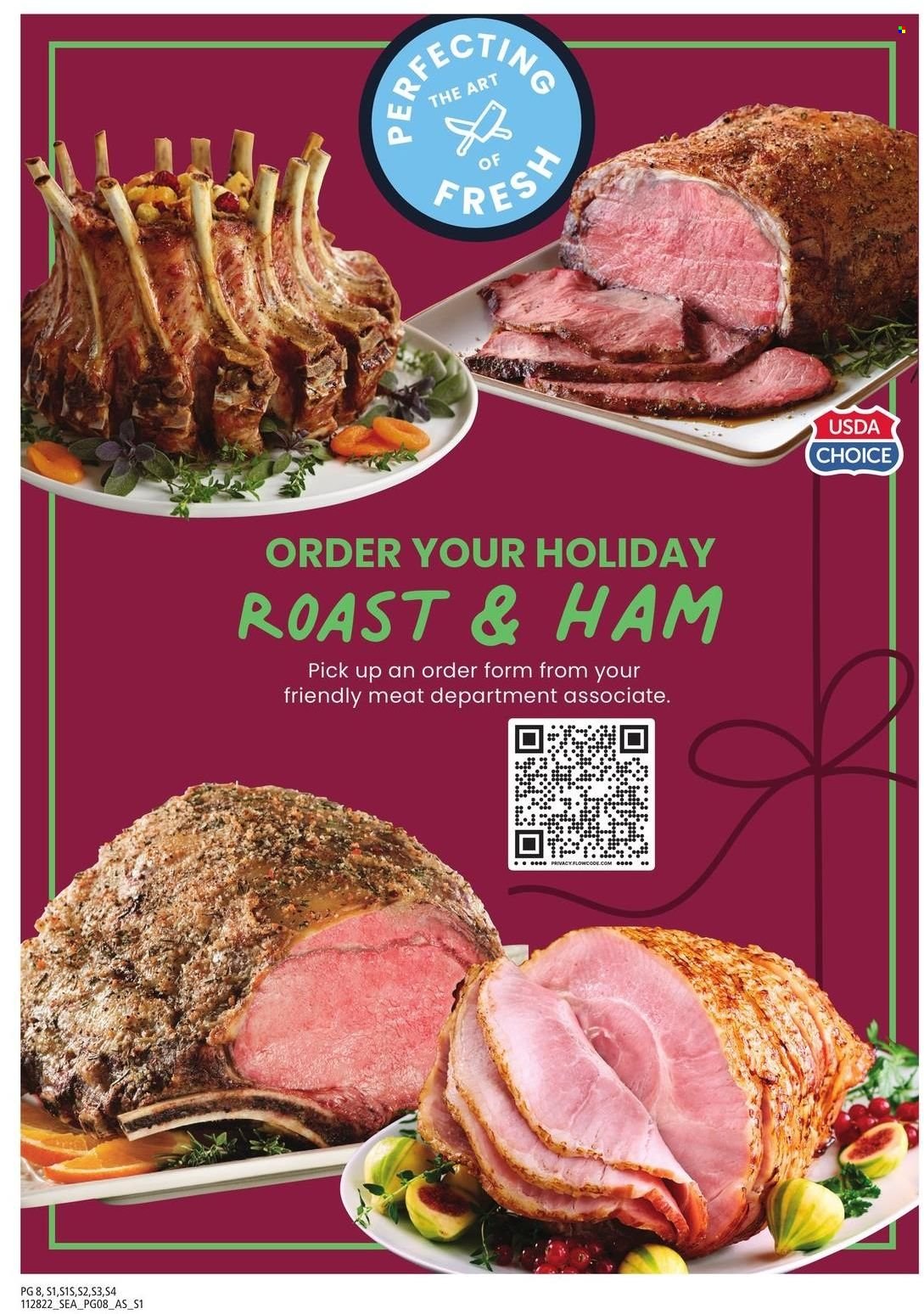 thumbnail - Safeway Flyer - 11/28/2022 - 01/01/2023 - Sales products - ham. Page 8.