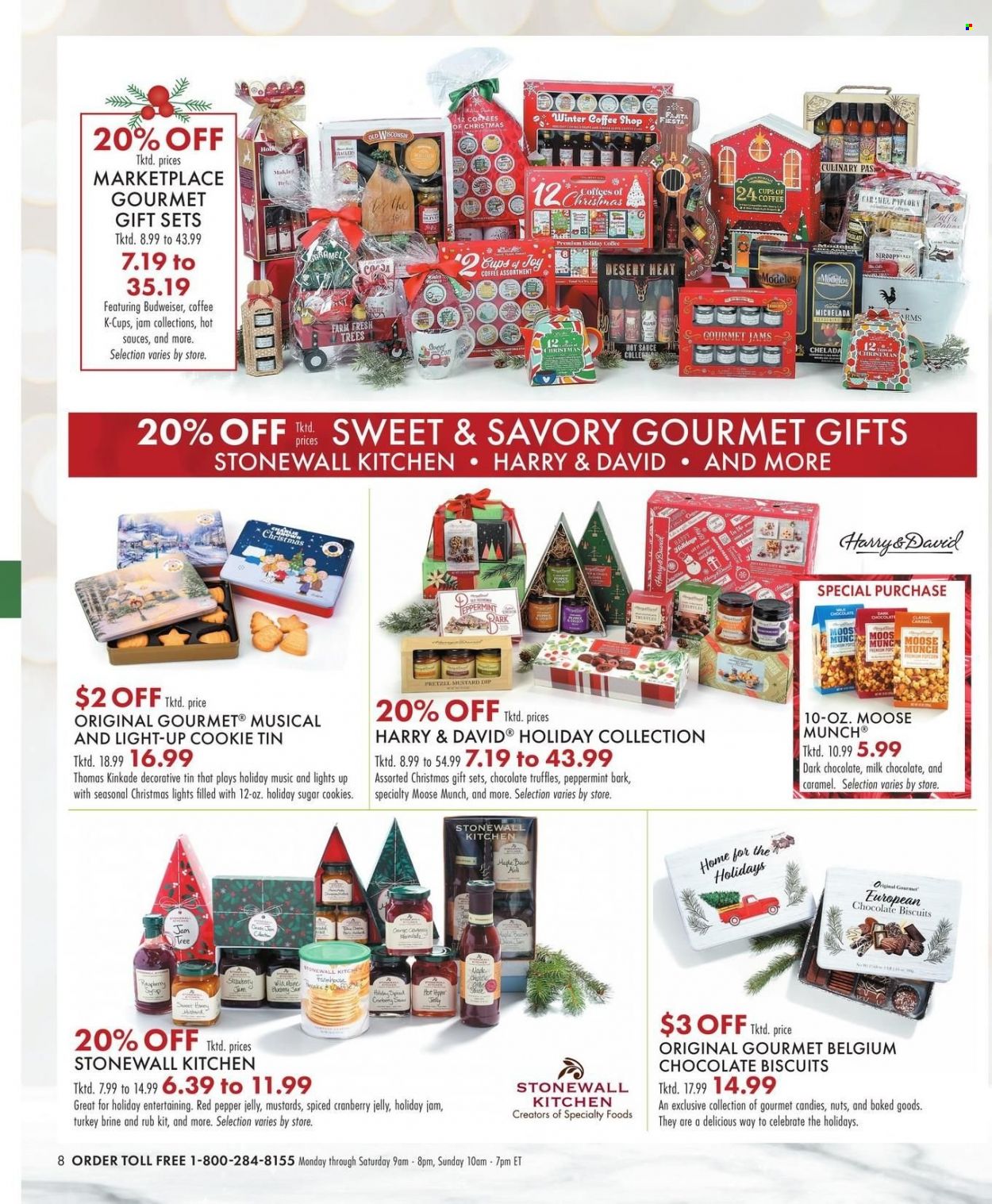 thumbnail - Boscov's Flyer - 11/28/2022 - 12/14/2022 - Sales products - cookies, milk chocolate, pretzels, chocolate, truffles, biscuit, dark chocolate, christmas lights. Page 8.