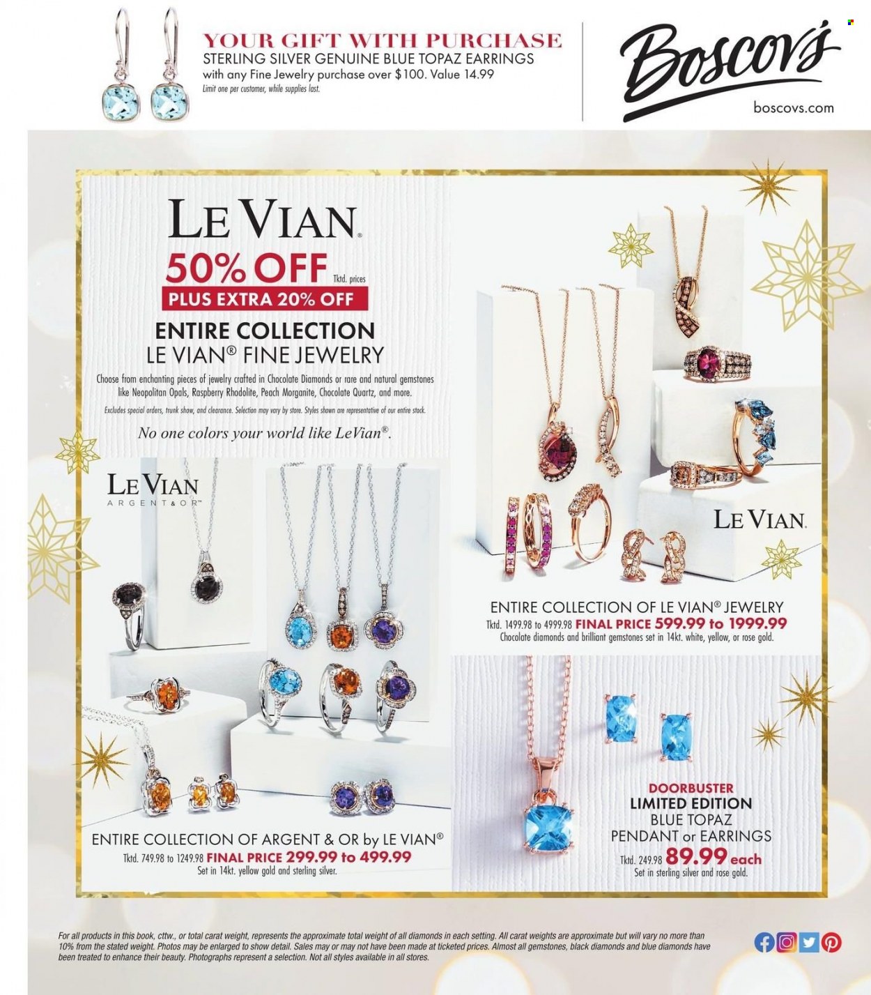 thumbnail - Boscov's Flyer - 11/28/2022 - 12/14/2022 - Sales products - chocolate, book, earrings, pendant, jewelry. Page 36.