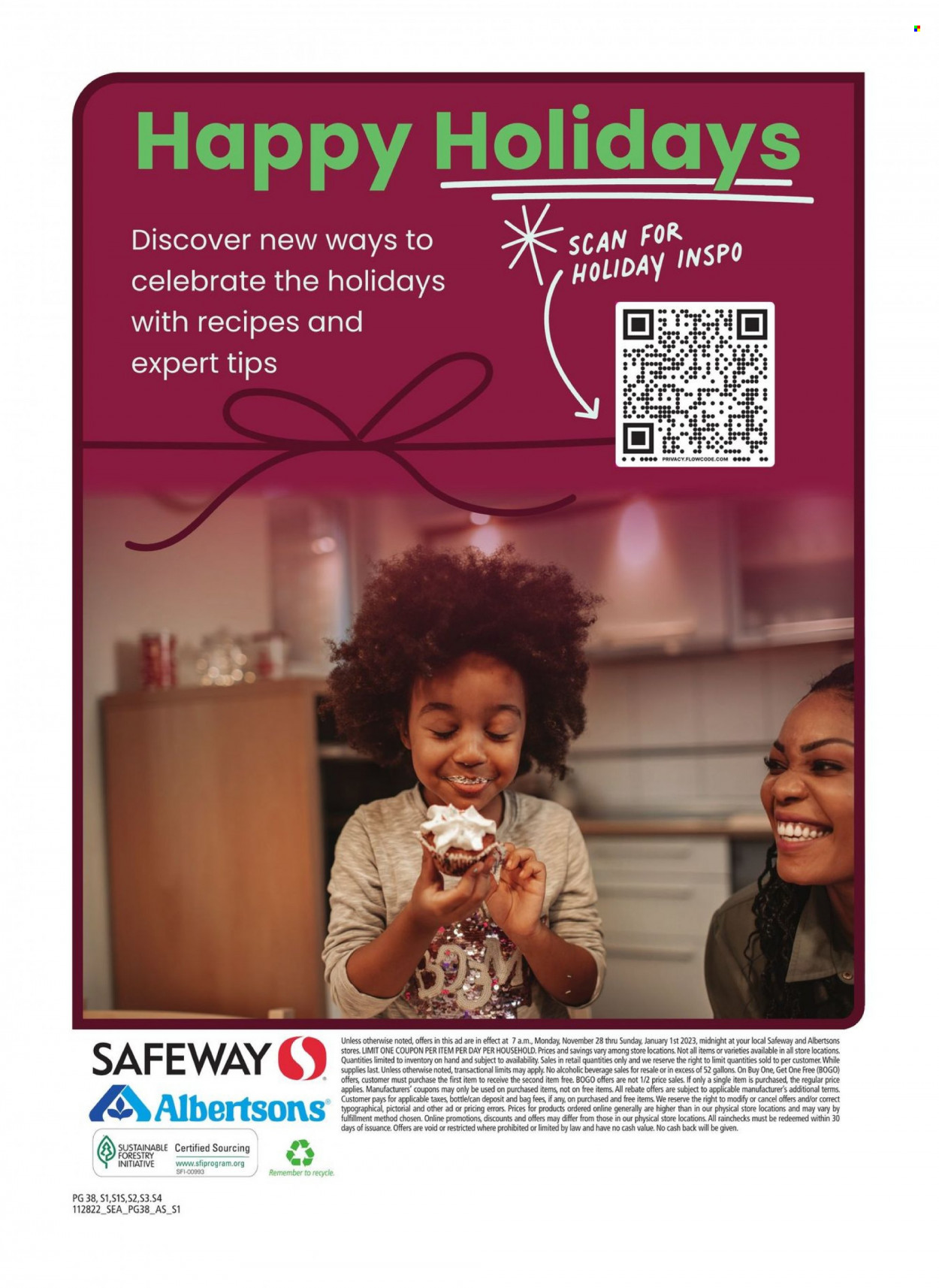Albertsons ad - 11/28/2022 - 01/01/2023. Page 38