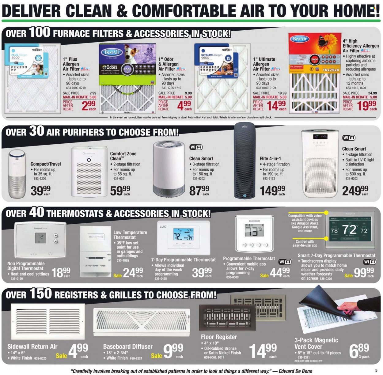 thumbnail - Menards Flyer - 11/29/2022 - 12/11/2022 - Sales products - oil, Lux, diffuser, Black & Decker, vent cover, air filter. Page 5.