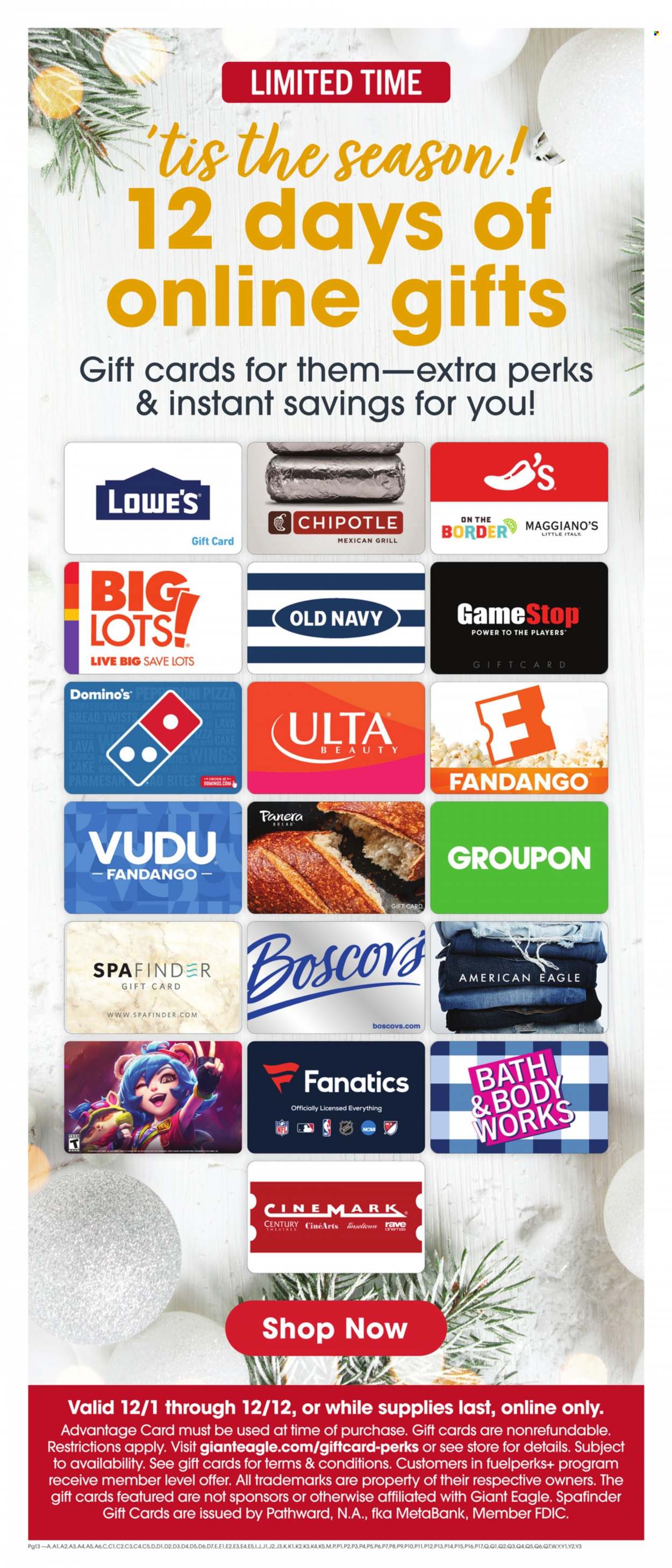 Giant Eagle ad - 12/01/2022 - 12/07/2022. Page 14