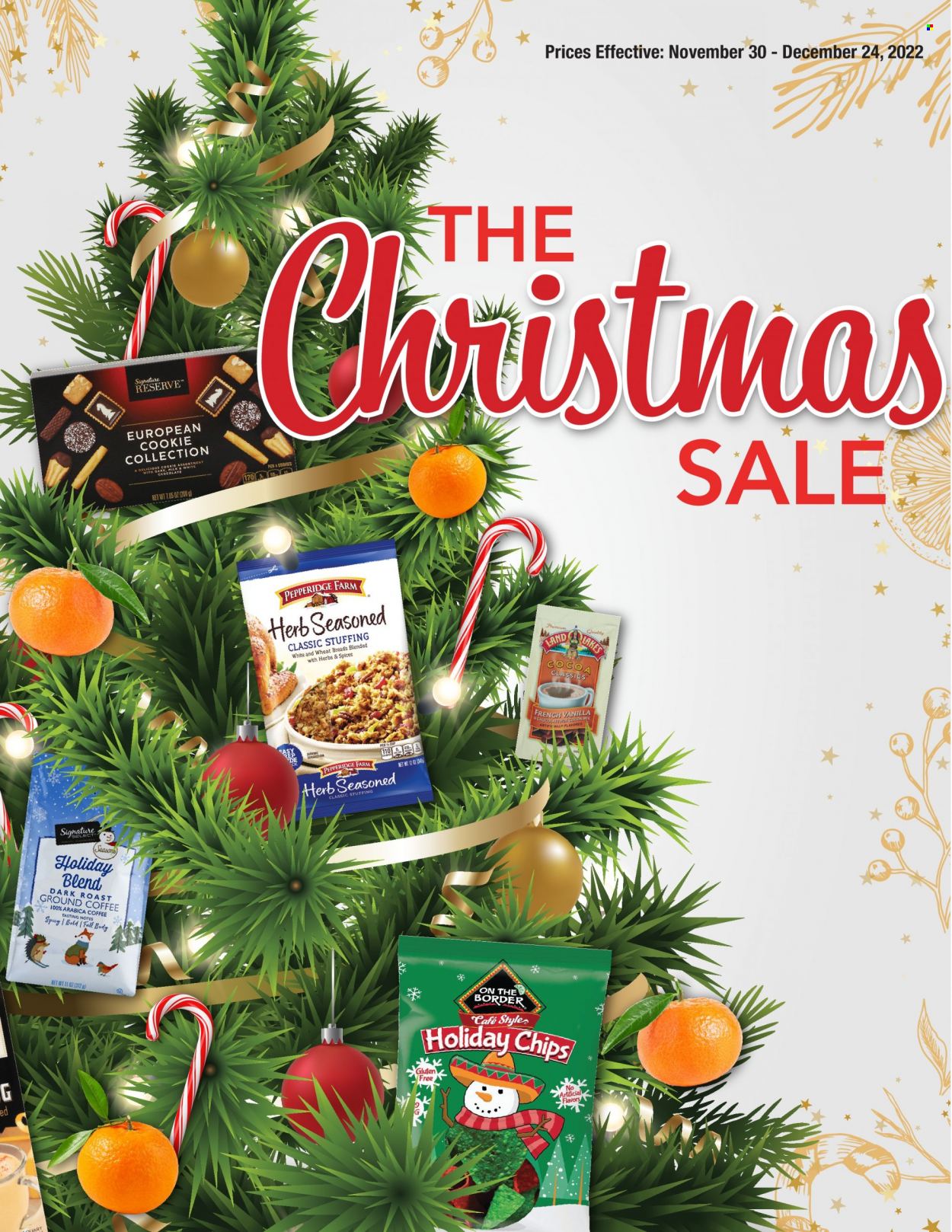 thumbnail - United Supermarkets Flyer - 11/30/2022 - 12/24/2022 - Sales products - cookies, chocolate, chips, hot cocoa, hot chocolate, coffee, ground coffee. Page 1.