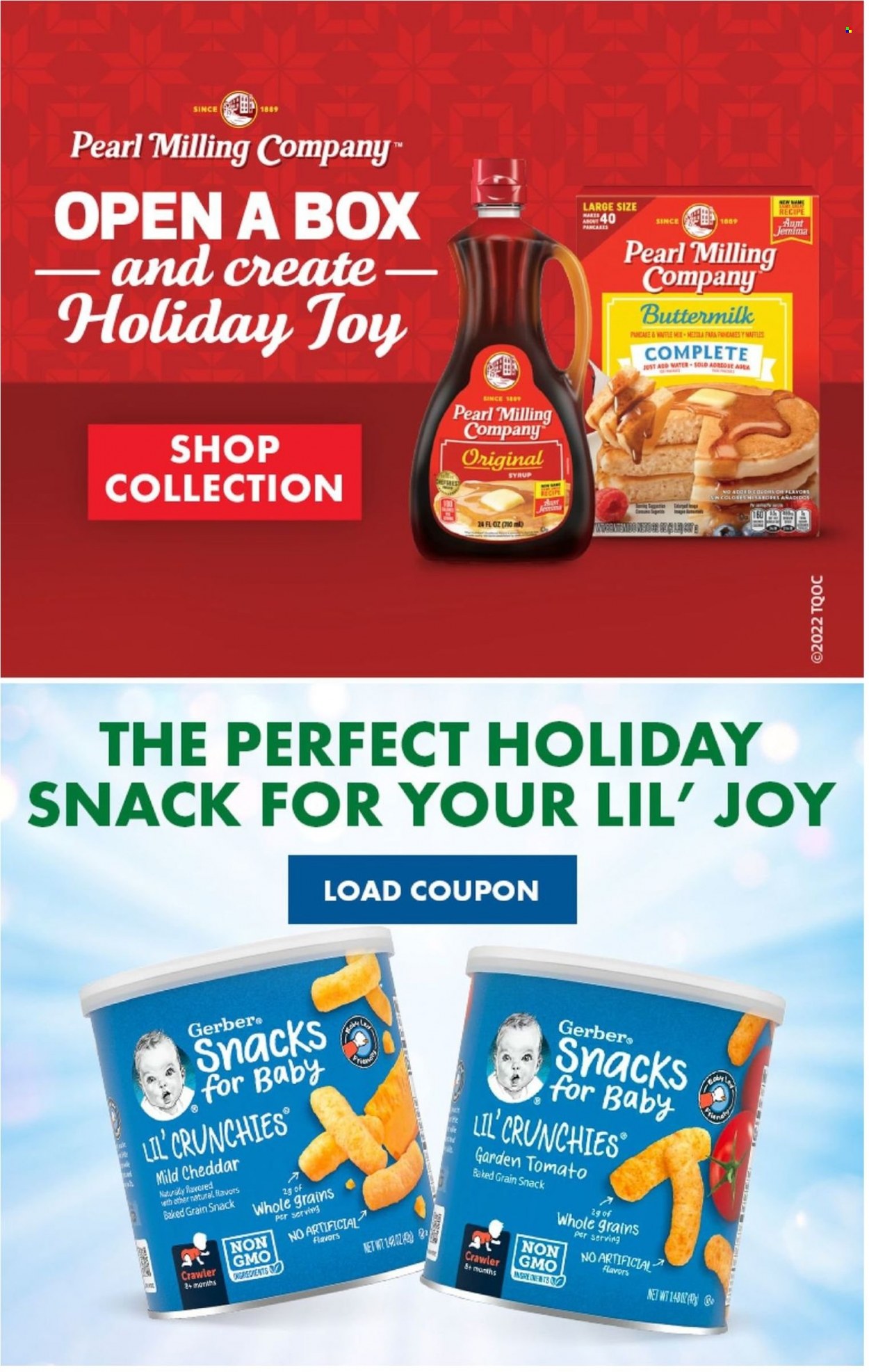 thumbnail - Food Lion Flyer - 11/30/2022 - 12/06/2022 - Sales products - pancakes, cheddar, cheese, buttermilk, snack, Gerber, Lil' Crunchies, syrup, Joy. Page 21.
