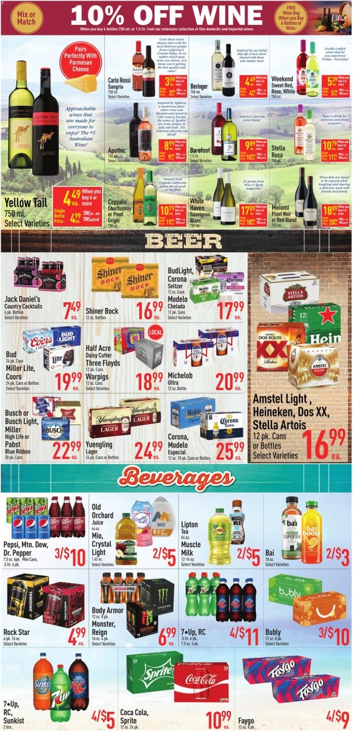 thumbnail - Strack & Van Til Flyer - 11/30/2022 - 12/06/2022 - Sales products - Jack Daniel's, cheese, milk, muscle milk, pepper, fruit jam, Coca-Cola, Mountain Dew, Sprite, Pepsi, juice, Body Armor, Monster, Lipton, Dr. Pepper, 7UP, Bai, Boost, tea, red wine, white wine, Chardonnay, wine, Pinot Noir, rosé wine, TRULY, beer, Busch, Bud Light, Corona Extra, Heineken, Lager, Modelo, Pabst Blue Ribbon, Shiner Bock, Rin, Miller Lite, Stella Artois, Coors, Dos Equis, Yuengling, Michelob. Page 7.