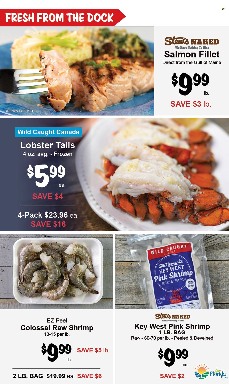 thumbnail - Stew Leonard's Flyer - 11/30/2022 - 12/06/2022 - Sales products - lobster, salmon, salmon fillet, lobster tail, shrimps. Page 5.