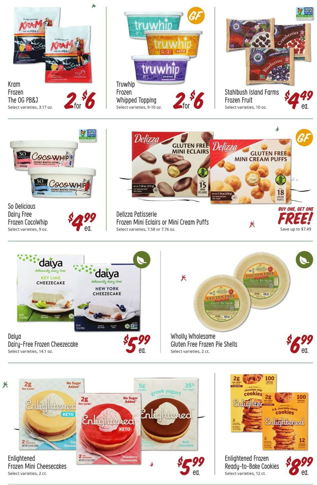 thumbnail - Sprouts Flyer - 11/30/2022 - 12/27/2022 - Sales products - pie, puffs, cheesecake, cream puffs, blueberries, coconut, greek yoghurt, yoghurt, Enlightened lce Cream, cookies, dark chocolate, topping, cranberries. Page 19.