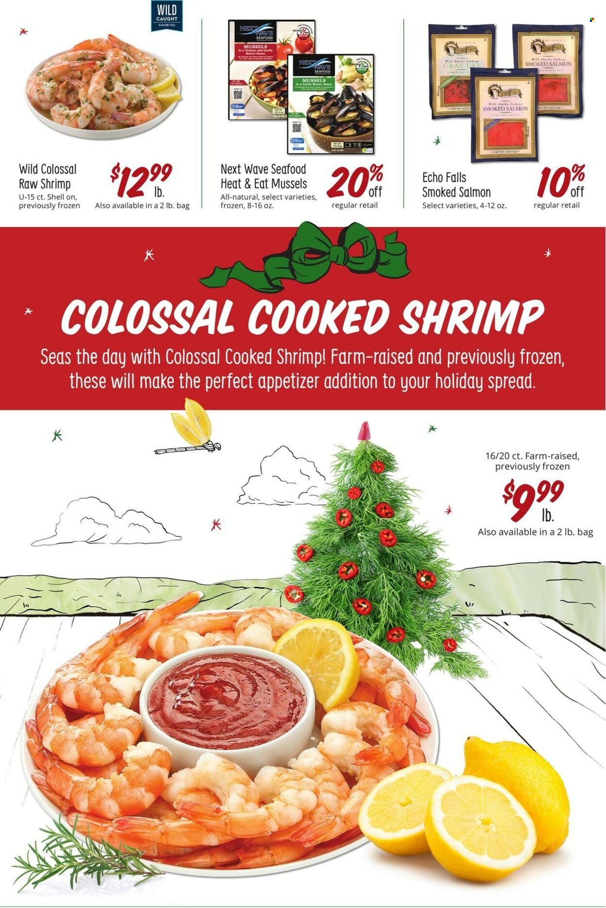 thumbnail - Sprouts Flyer - 11/30/2022 - 12/27/2022 - Sales products - mussels, salmon, smoked salmon, seafood, shrimps. Page 24.