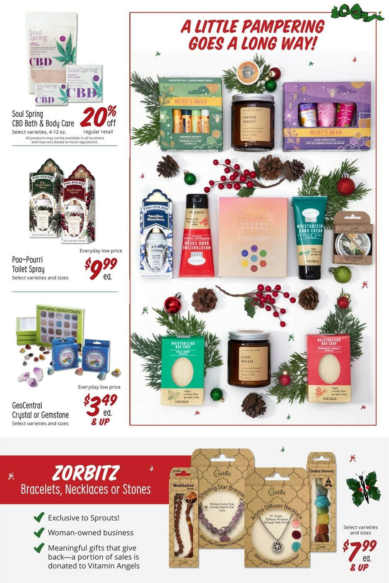 thumbnail - Sprouts Flyer - 11/30/2022 - 12/27/2022 - Sales products - pumpkin, Bounty, spice, bourbon, soap bar, soap, hand cream, diffuser. Page 33.