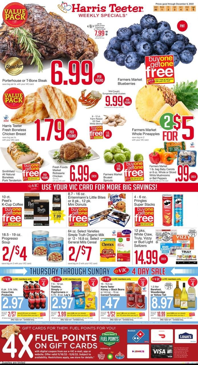 Harris Teeter ad - 11/30/2022 - 12/06/2022. Page 1
