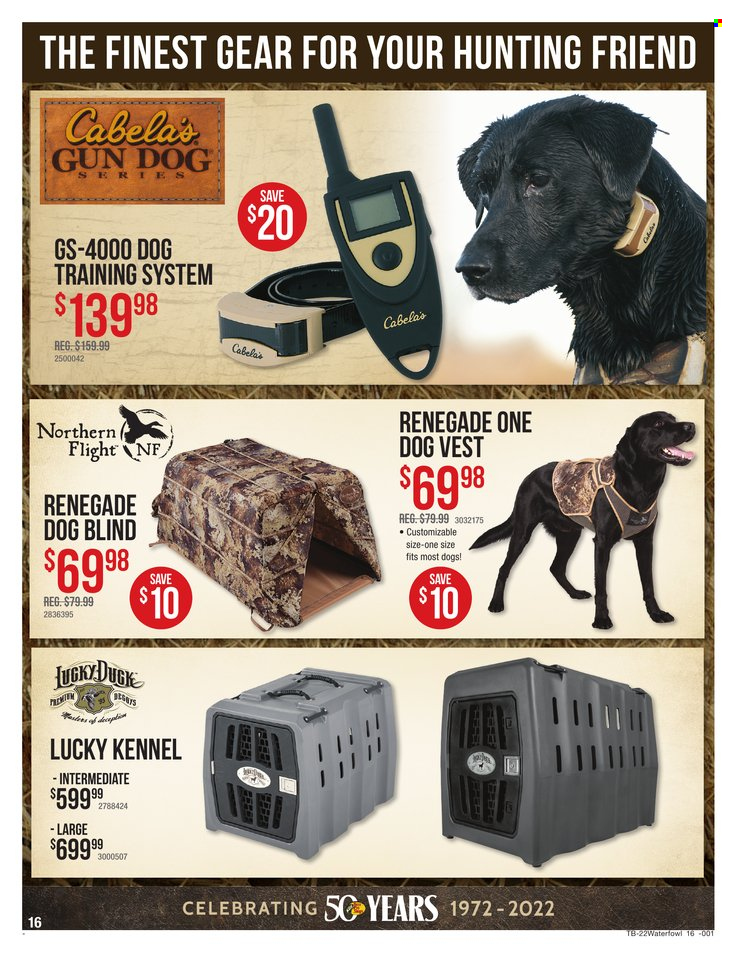 thumbnail - Cabela's Flyer - 11/17/2022 - 12/07/2022 - Sales products - travel dog kennel, vest. Page 16.