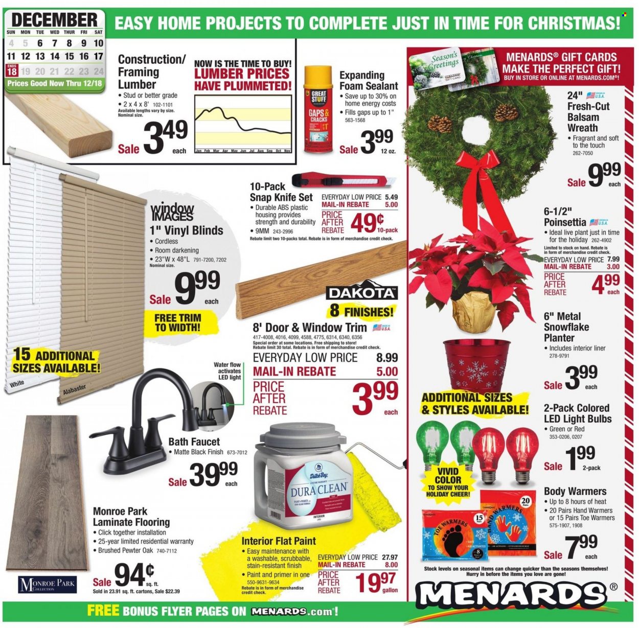 Menards ad - 12/06/2022 - 12/18/2022. Page 1