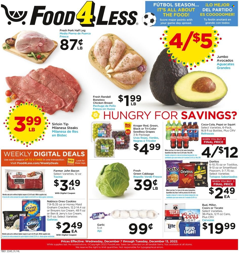 Food 4 Less ad - 12/07/2022 - 12/13/2022. Page 1