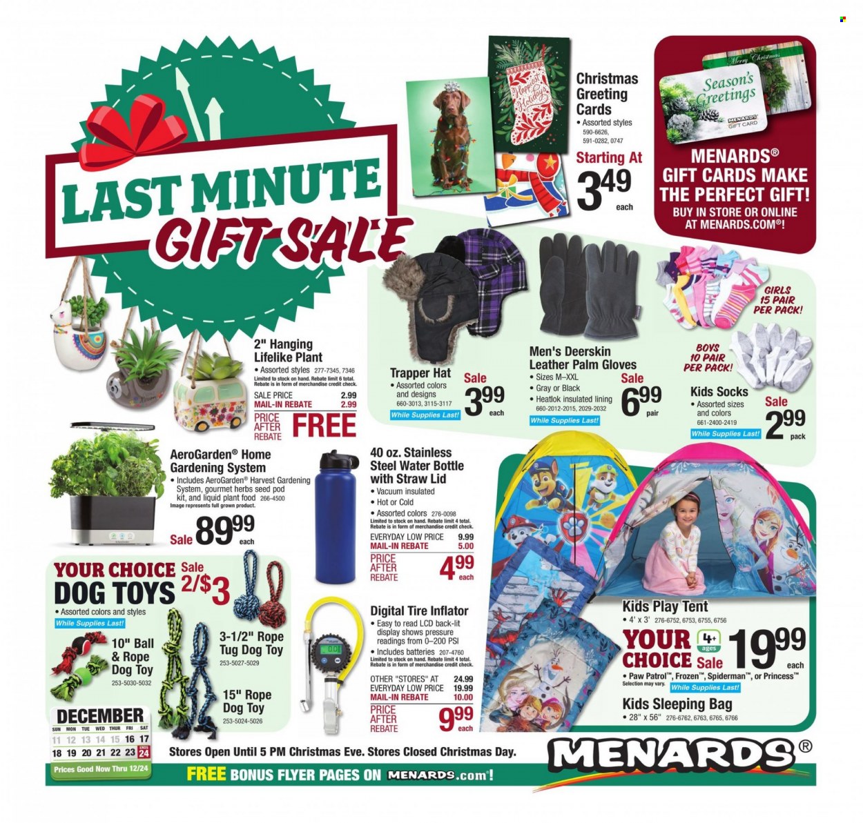 Menards ad - 12/16/2022 - 12/24/2022. Page 1