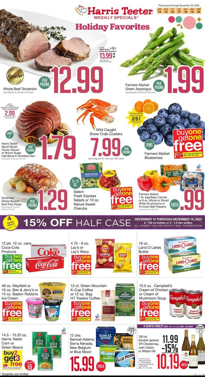 Harris Teeter ad - 12/14/2022 - 12/20/2022. Page 1