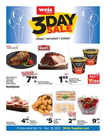 Weis Flyer - 12/16/2022 - 12/18/2022.