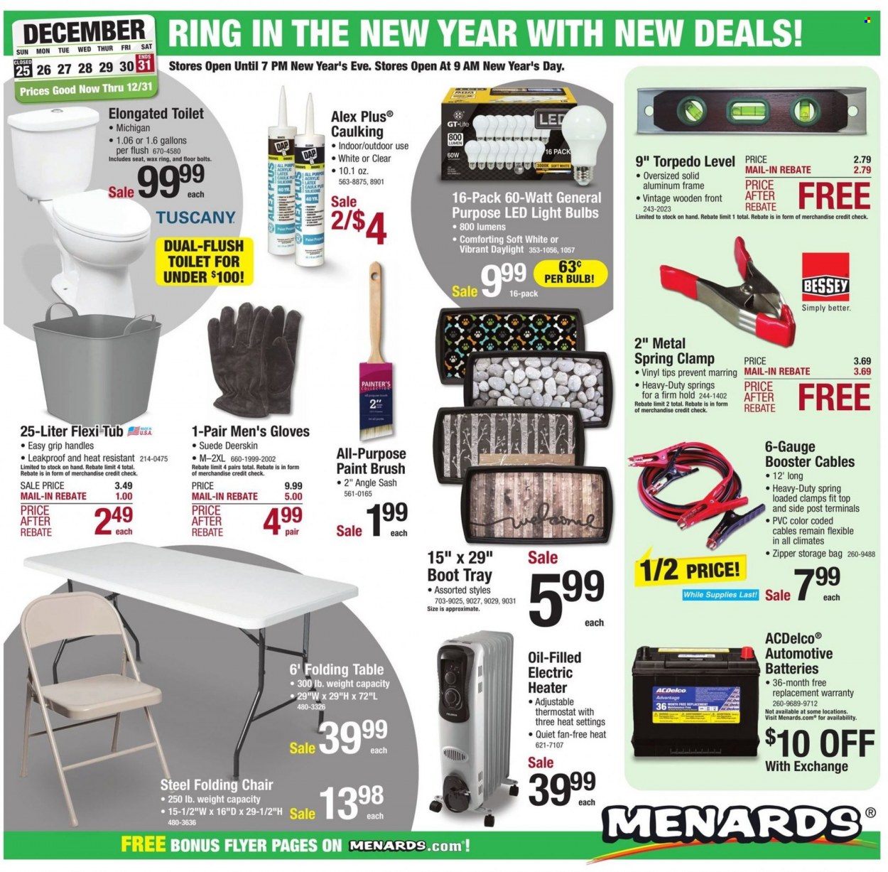 Menards ad - 12/25/2022 - 12/31/2022. Page 1