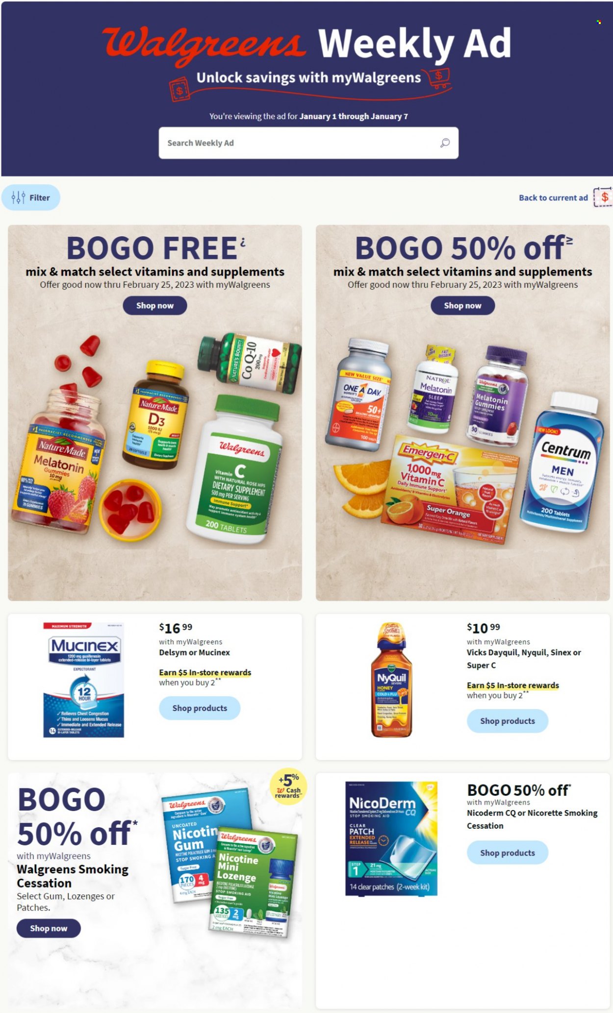Walgreens ad - 01/01/2023 - 01/07/2023. Page 1