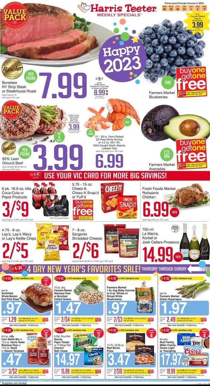 Harris Teeter ad - 12/28/2022 - 01/03/2023. Page 1