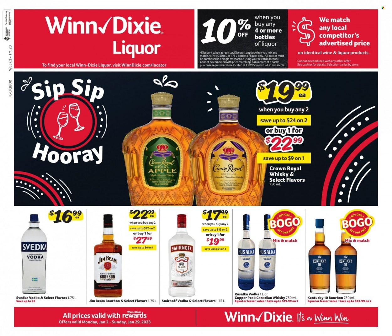 Winn Dixie ad - 01/02/2023 - 01/29/2023. Page 1