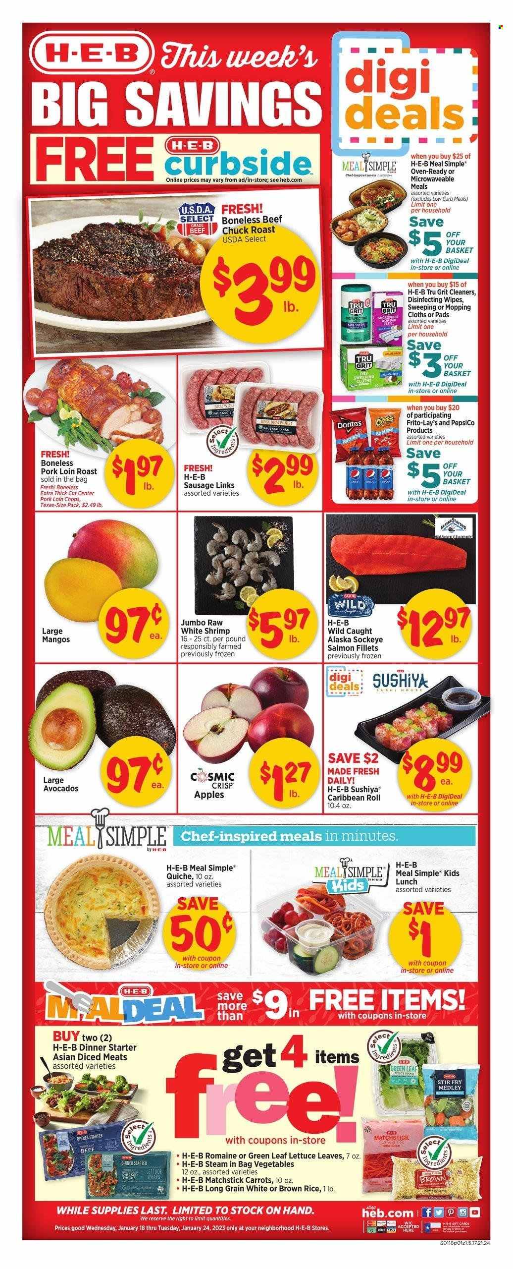 H-E-B ad - 01/18/2023 - 01/24/2023. Page 1