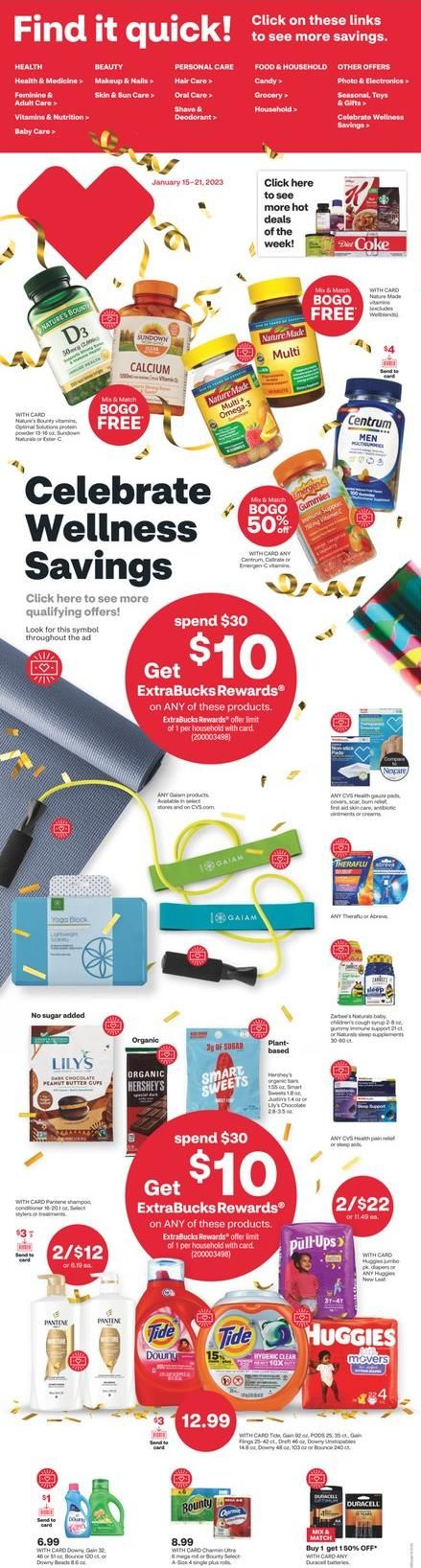 CVS Pharmacy ad - 01/15/2023 - 01/21/2023. Page 1