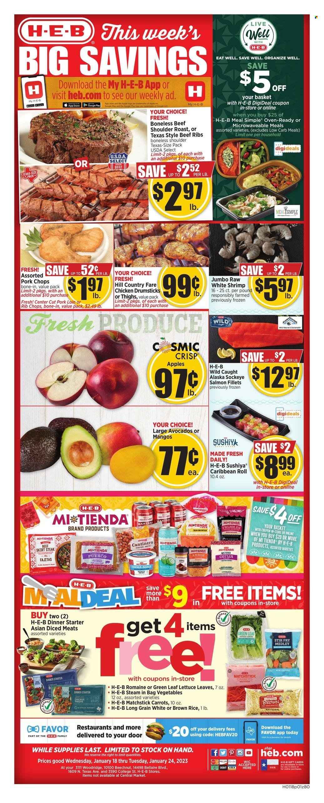 H-E-B ad - 01/18/2023 - 01/24/2023. Page 1