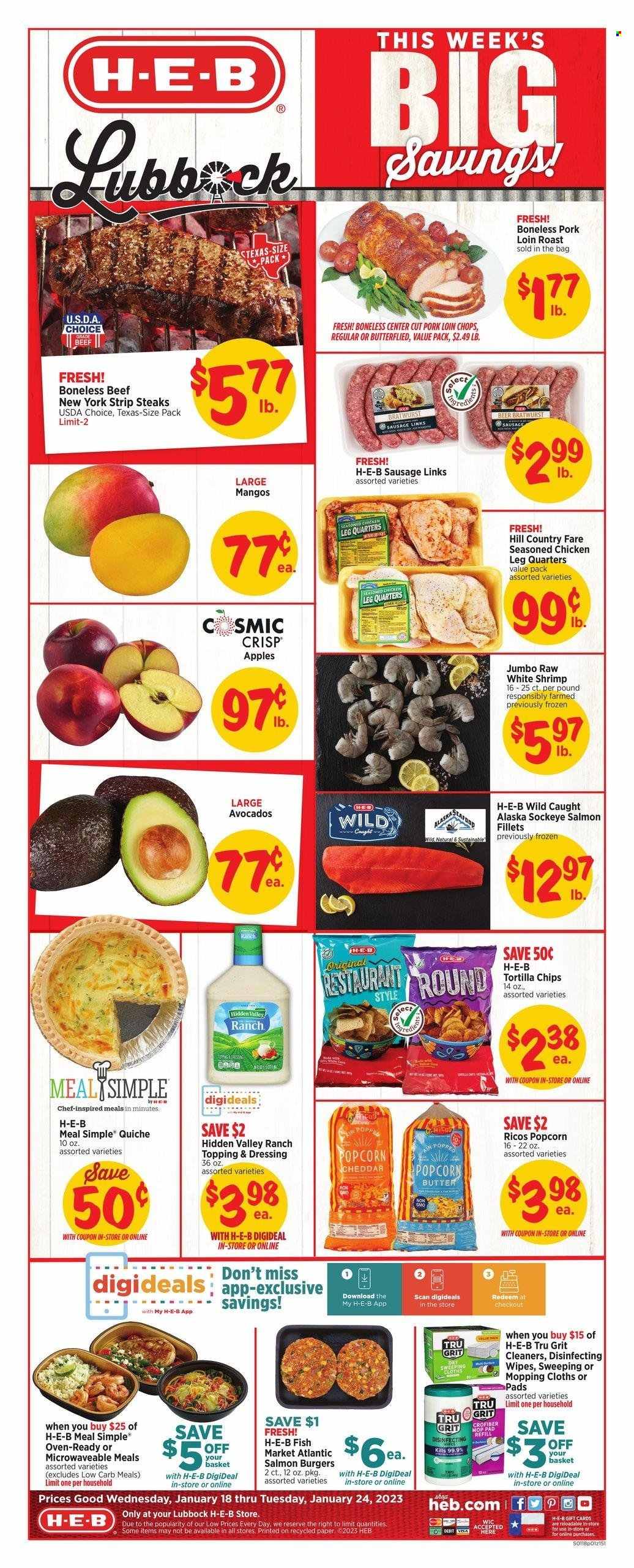 H-E-B ad - 01/18/2023 - 01/24/2023. Page 1