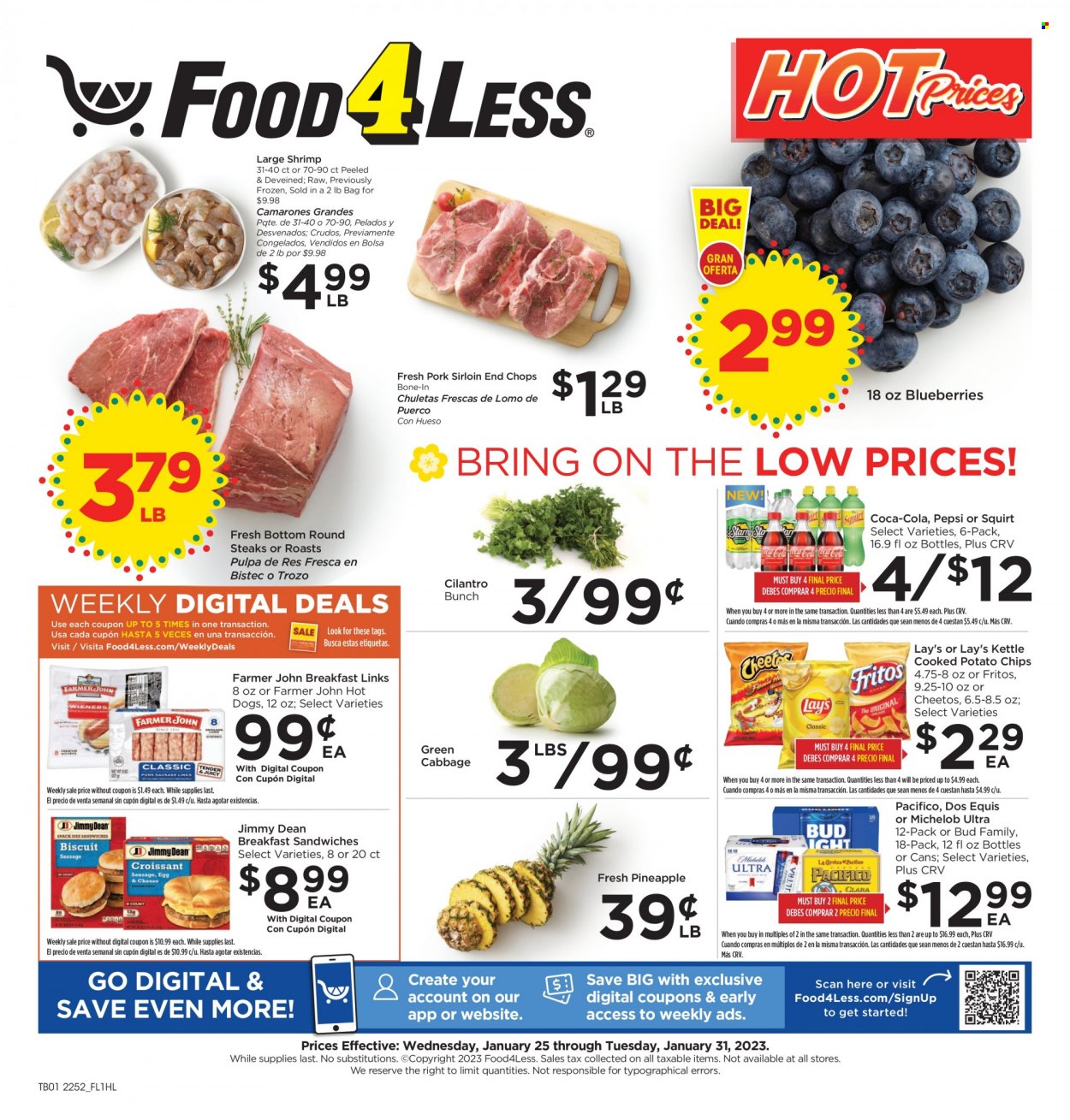 Food 4 Less ad - 01/25/2023 - 01/31/2023. Page 1