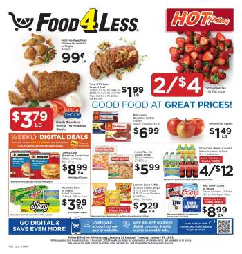 Food 4 Less Flyer - 01/25/2023 - 01/31/2023.