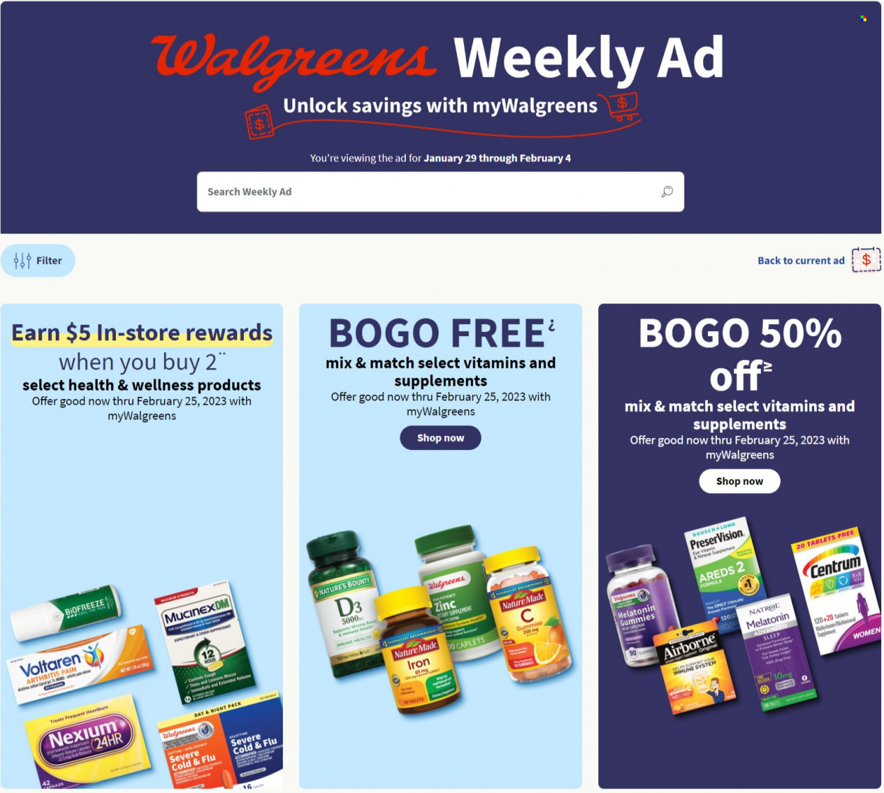 Walgreens ad - 01/29/2023 - 02/04/2023. Page 1