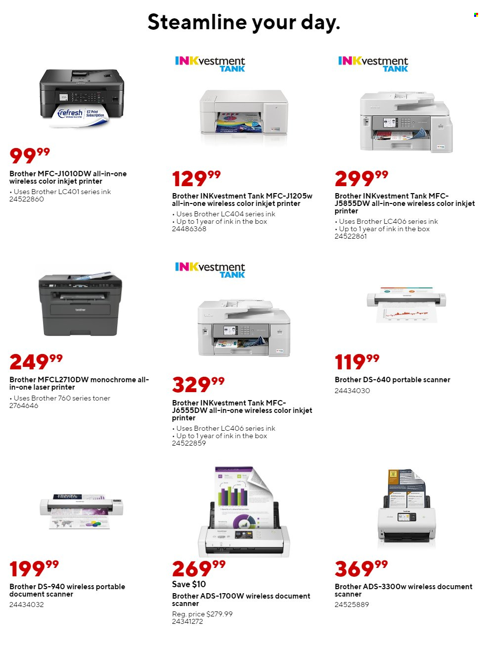 thumbnail - Staples Flyer - 01/29/2023 - 02/04/2023 - Sales products - Brother, laser printer, ink printer, printer, scanner, toner. Page 16.