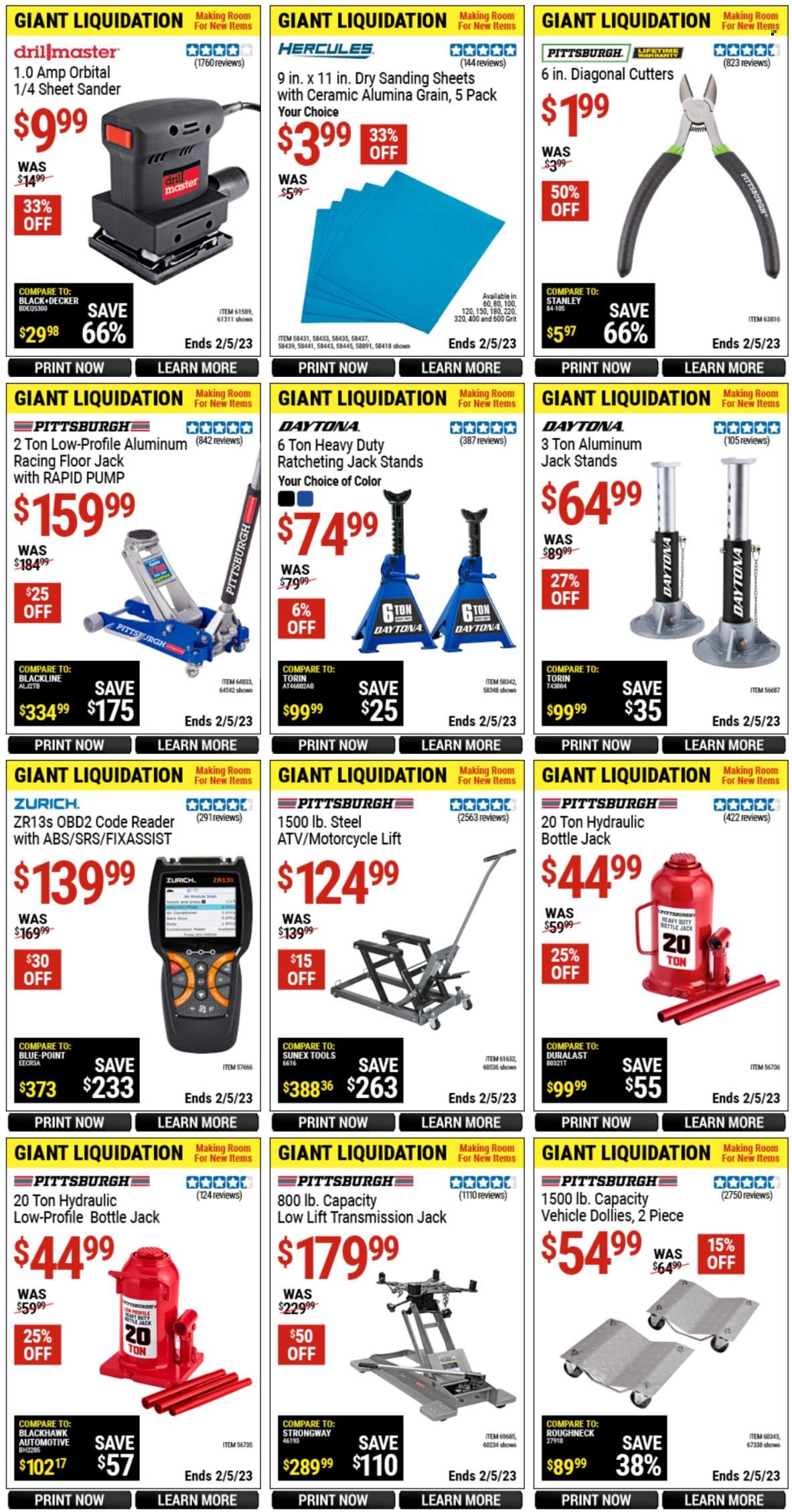 thumbnail - Harbor Freight Flyer - 01/27/2023 - 02/05/2023 - Sales products - pump, floor jack, Duralast. Page 4.