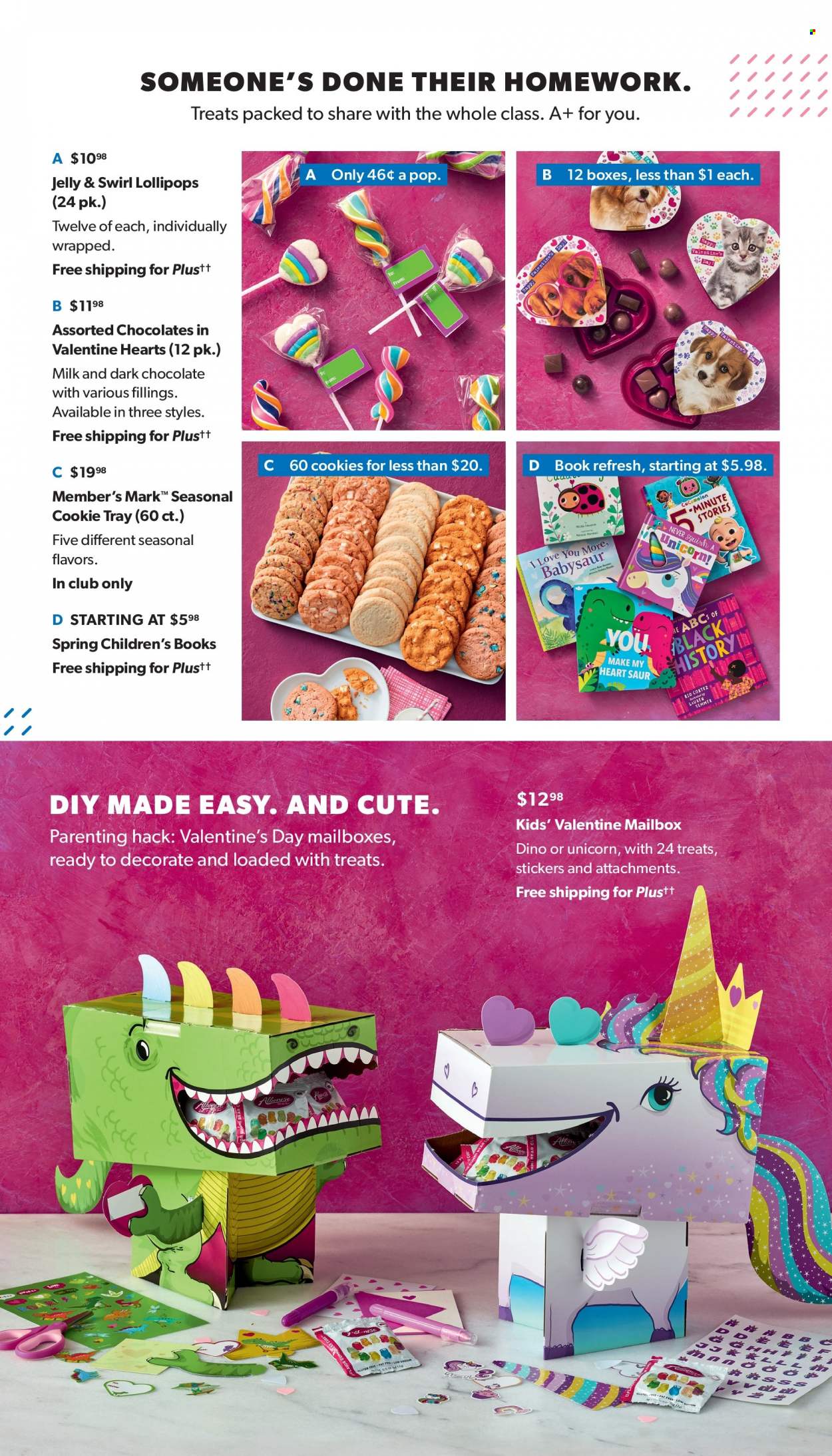 thumbnail - Sam's Club Flyer - 02/01/2023 - 02/26/2023 - Sales products - milk, cookies, chocolate, jelly, lollipop, dark chocolate, sticker. Page 35.