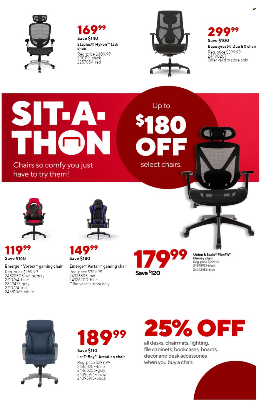 thumbnail - Staples Flyer - 02/05/2023 - 02/11/2023 - Sales products - desk, task chair, chair, lighting. Page 4.